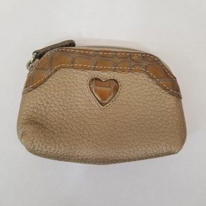 Brighton Gold Leather Zip Coin Purse